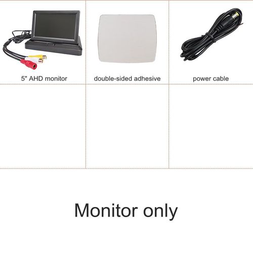 surveiller uniquement - Moniteur De Voiture Avec Caméra De Recul, Écran De Voiture De 5 Pouces 1024x600 Px, 1280x720 Px Hd, Avec Vision Nocturne Starlight À 170 Degrés