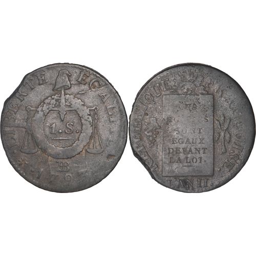 France - 1793 - 1 Sol À La Table De Loi - Atelier De Strasbourg (Bb) - Fm01e8