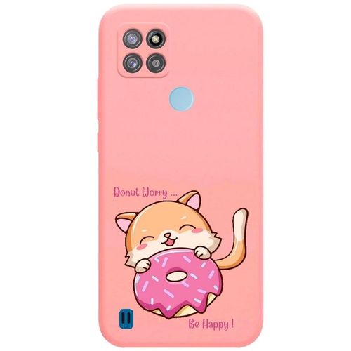 Coque Rose Realme C21y C25y Donut Chat
