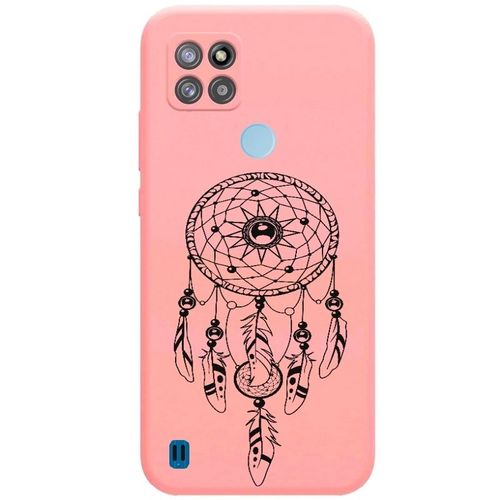 Coque Rose Realme C21y C25y Dreamcatcher Plumes