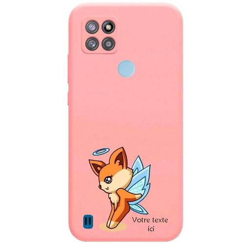 Coque Rose Realme C21y C25y Fee Renard Fox Kawaii Avec Votre Prenom