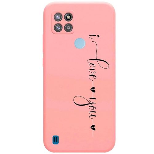 Coque Rose Realme C21y C25y I Love You Je T'aime