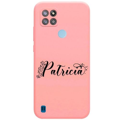 Coque Rose Realme C21y C25y Avec Votre Prénom 7 Fleur Et Coeur