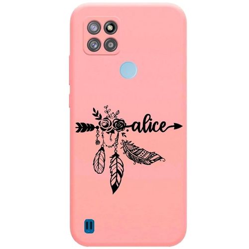 Coque Rose Realme C21y C25y Avec Votre Prénom 6 Fleur