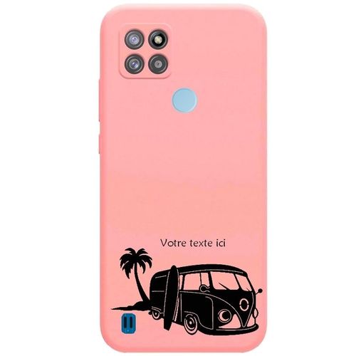Coque Rose Realme C21y C25y Van Hawai Surf Personnalisee