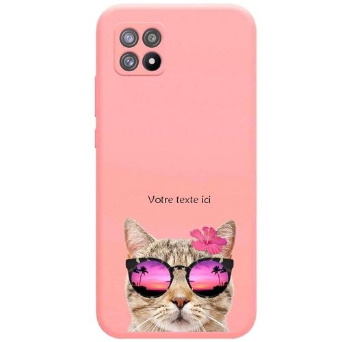 Coque Rose Realme 8i Chat Lunettes Personnalisee