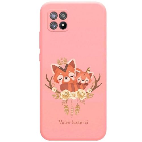 Coque Rose Realme 8i Panda Roux Personnalisee
