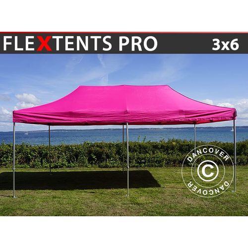 Tente Pliante Chapiteau Pliable Tonnelle Pliante Barnum Pliant Flextents Pro 3x6m Rose