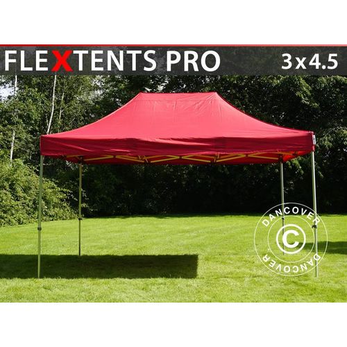 Tente Pliante Chapiteau Pliable Tonnelle Pliante Barnum Pliant Flextents Pro 3x4,5m Rouge