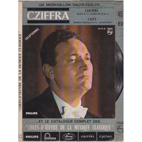 45 Ep Pochette Ouvrante Avec Index Cartonne De Maintien Du Disque - 24x18 Gyergy Cziffra Chopin Valse 14 Liszt Caprice Poètiques Sospiro