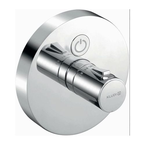 Mitigeur thermostatique encastré Kludi PUSH Feinbaus avec unité fonctionnelle rond chrome