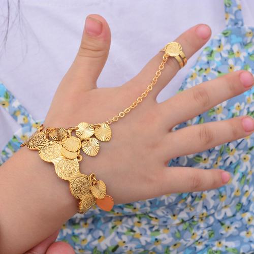 Bracelet Couleur Or Bébé Bracelets Luxe Dubai Bracelet Pour Enfants Enfant  Cloche Bracelets Cadeau Danniversaire 24K Cuivre Du 8,35 €