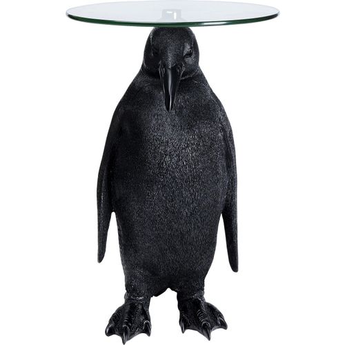 Table D'appoint Pingouin Noir Plateau Verre Kare Design