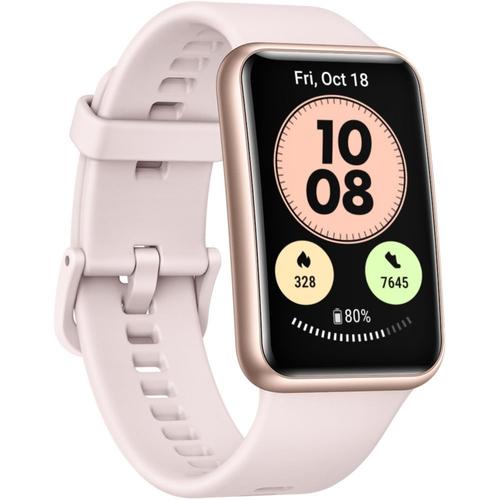 Huawei Watch Fit New - Or - Montre Intelligente Avec Bracelet - Silicone - Rose Sakura - Taille Du Poignet : 110-190 Mm - Affichage 1.64" - 4 Go - Bluetooth - 21 G