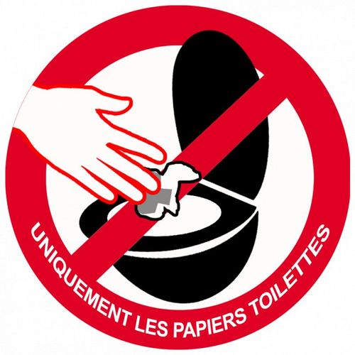Ne Rien Jeter Hors Papier Toilettes Dans Les Wc - 5cm - Sticker/Autocollant