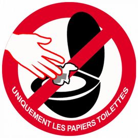 Ne Rien Jeter Hors Papier Toilettes Dans Les Wc - 5cm - Sticker/Autocollant