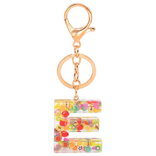 Porte-clé à pompon en acrylique avec 26 lettres anglaises, breloque pendentif pour femmes et filles, accessoires de décoration pour sac à main de voiture