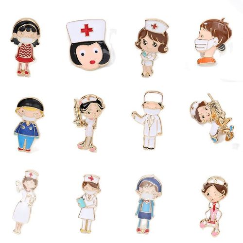 Broches Médicales Colorées En Émail Pour Infirmières, Stéthoscope, Seringue, Thermomètre, Battement De C¿Ur, Jolie Broche En Métal, Cadeau Pour Ami