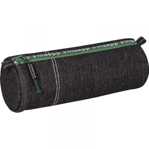 Grande Trousse Scolaire - Ronde - Noir - Imitation Jeans - 22 X 8 Cm - Brunnen