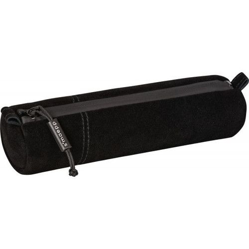 Trousse Scolaire - Ronde - Noir - Imitation Daim - 20 X 4,5 Cm - Brunnen