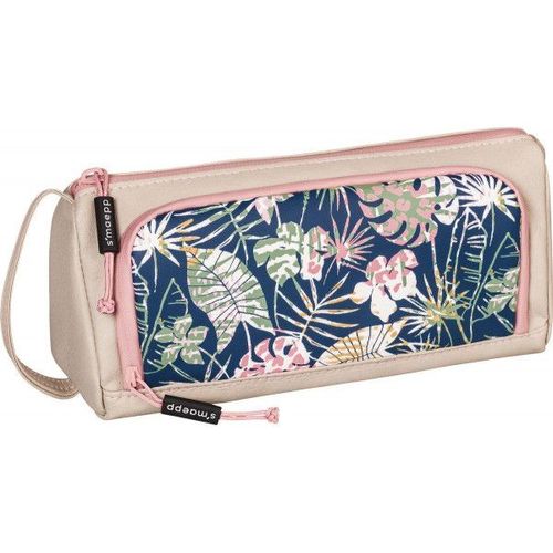 Grande Trousse Scolaire - Avec Compartiments - Beige - Motifs Jungle - Brunnen