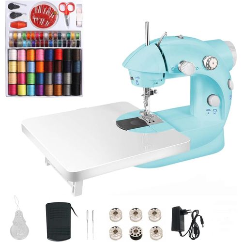 202a Mini Machine  Coudre lectronique 202a,Mini Machine  Coudre Portable Avec 99 Accessoires De Couture Et Table D'extension Pour Vtements,Rideaux,Artisanat (Bleu).[Y712]