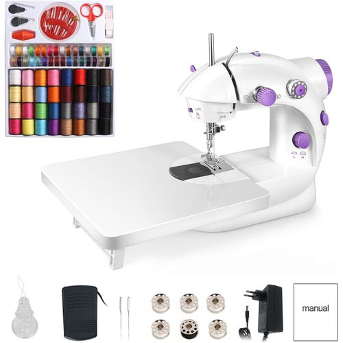 202a Mini Machine  Coudre lectronique 202a,Mini Machine  Coudre Portable Avec 99 Accessoires De Couture Et Table D'extension Pour Vtements,Rideaux,Artisanat (Violet).[Y672]