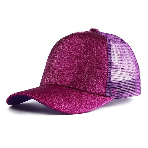 Casquette De Baseball À Paillettes Pour Femme,Chapeau À Queue De Cheval,Snapback,Décontracté,Noir,Blanc,Rose,Maille,Casquettes De Camionneur,Été,2023