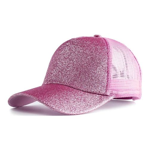 Casquette De Baseball À Paillettes Pour Femme,Chapeau À Queue De Cheval,Snapback,Décontracté,Noir,Blanc,Rose,Maille,Casquettes De Camionneur,Été,2023