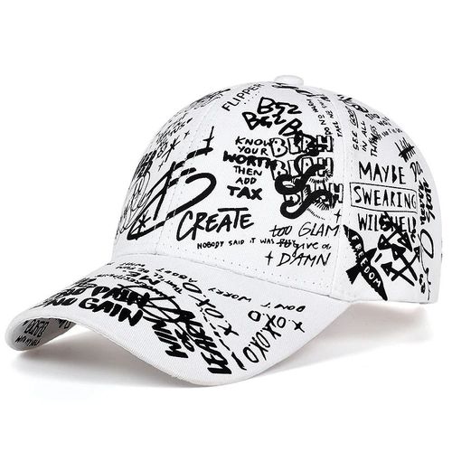 Casquette De Baseball Avec Impression Graffiti,En Coton,Ajustable,Hip Hop,Street,Printemps,Été,Loisirs En Plein Air,Couple