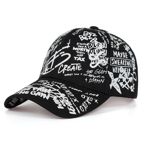 Casquette De Baseball Avec Impression Graffiti,En Coton,Ajustable,Hip Hop,Street,Printemps,Été,Loisirs En Plein Air,Couple
