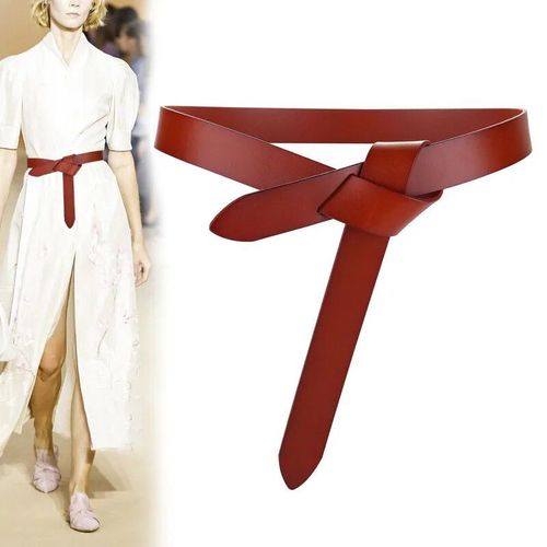 Design Noeud Peau De Vache Femmes Ceintures En Cuir Véritable Doux Noué Sangle Ceinture Robe Accessoires Dame Ceintures Longues Femmes Ceinture Ceinture Femme Luxe Corset Ceinture Caftan Marocain