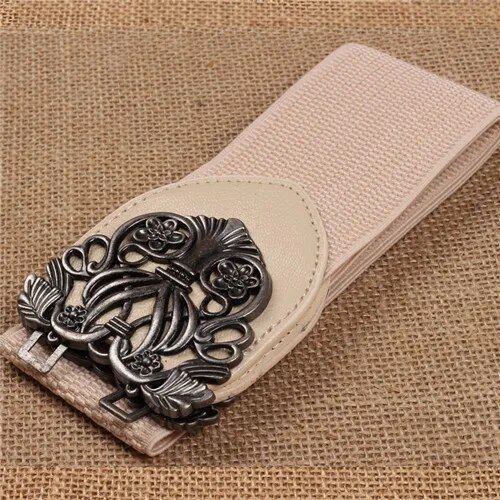 Ceinture Large Élastique Pour Femme,23 Types,Optique Vintage,Imprimé Totem,Ceinture En Cuir Commandée Pour Robe,Corset,Ceinture,85cm,
