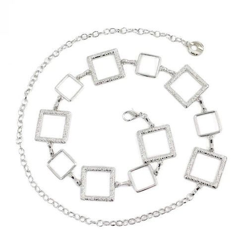 Ceinture Creuse Carrée En Métal Doré Et Argent Pour Femme,Ceinture De Style Hip Hop,Ceinture Pour Femme,Ceinture Carillon,Mode,Jogirls,105cm