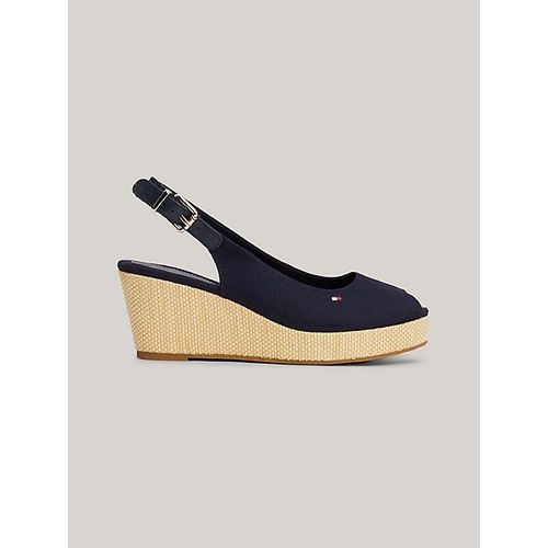 Tommy Hilfiger Iconic Elba Sling Back Wedge Sandals Bleu