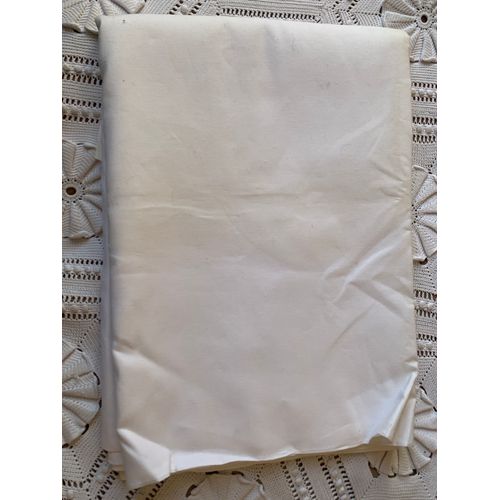 Coupon Tissu Ancien Métis Lin Écru Neuf 180x390