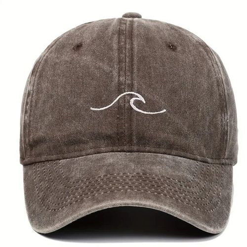 Casquette De Baseball Brodée Wave Ripple Pour Hommes Et Femmes,Chapeaux Déflex,Chapeaux De Papa En Détresse,Simple,Vintage,Hip Hop,Chapeaux De Soleil,Document Solide