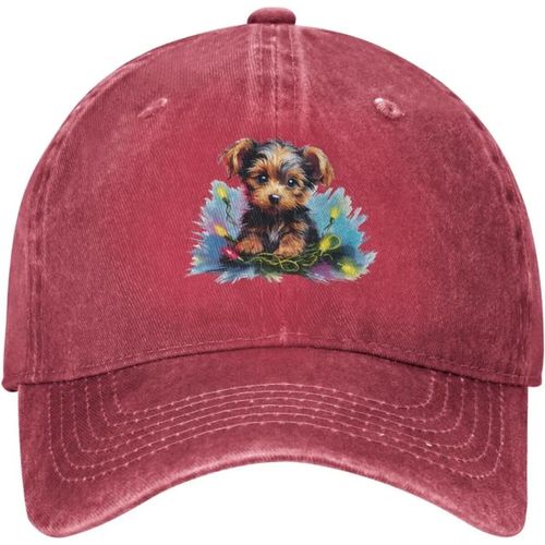 Chapeau De Chiot Yorkshire Terrier Pour Homme,Chapeau De Noël,Chapeau De Papa Avec Design