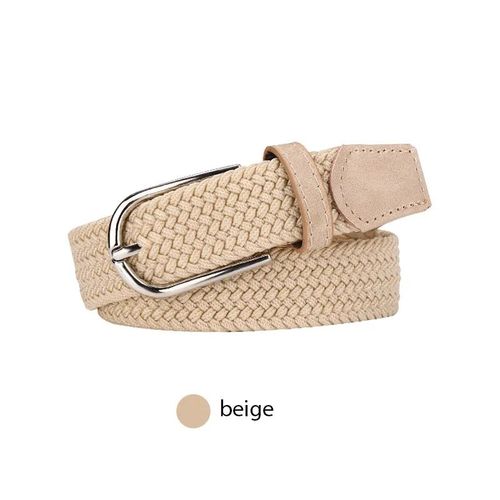 Ceinture Tressée En Toile Élastique Pour Femme,Élastique,Boucle Ardillon,Étudiant,Paresseux,Tissu,Jeans Assortis,No-Be Ching,Cent