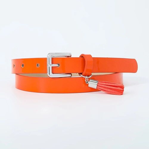 Ceintures Fines Vintage En Cuir Pu Pour Femmes,Couleur Unie,Boucle Carrée Lisse,Fine Et Fine