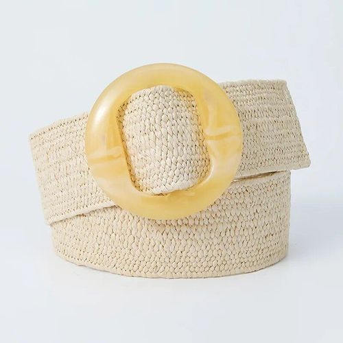 Ceinture Tressée Vintage Pour Femme,Vert,Noir,Jaune,Ronde,Large,Style Élastique,Accessoires Vestisens