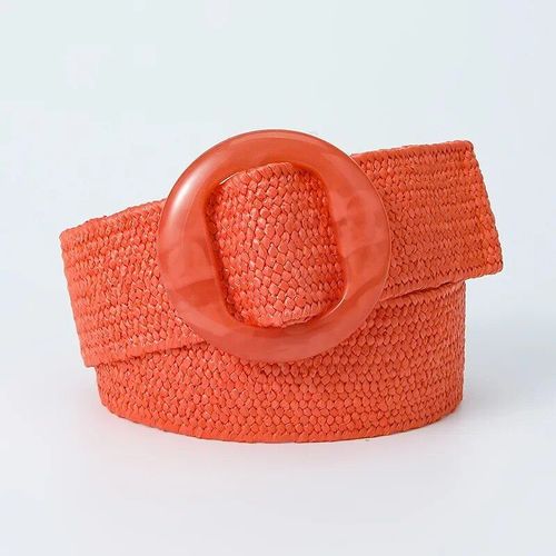 Ceinture Tressée Vintage Pour Femme,Vert,Noir,Jaune,Ronde,Large,Style Élastique,Accessoires Vestisens