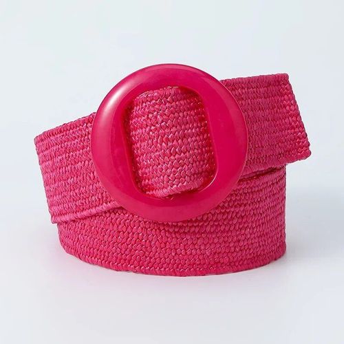 Ceinture Tressée Vintage Pour Femme,Vert,Noir,Jaune,Ronde,Large,Style Élastique,Accessoires Vestisens