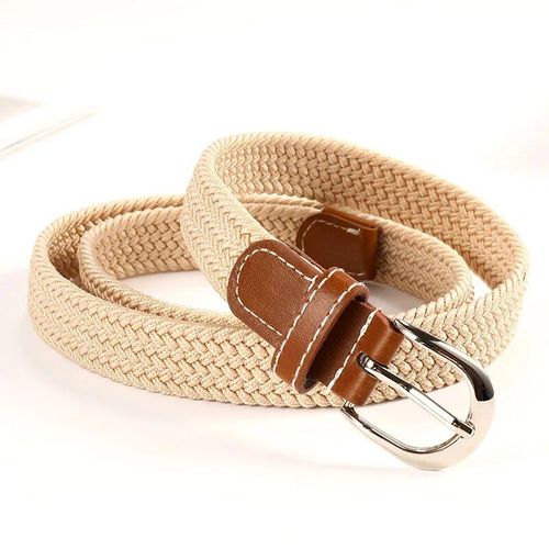 Ceinture En Toile Tissée Artificiel Astique Et Extensible Pour Femme,Accessoire Tressé,Décontracté,Avec Broches,Pour Jean,2013