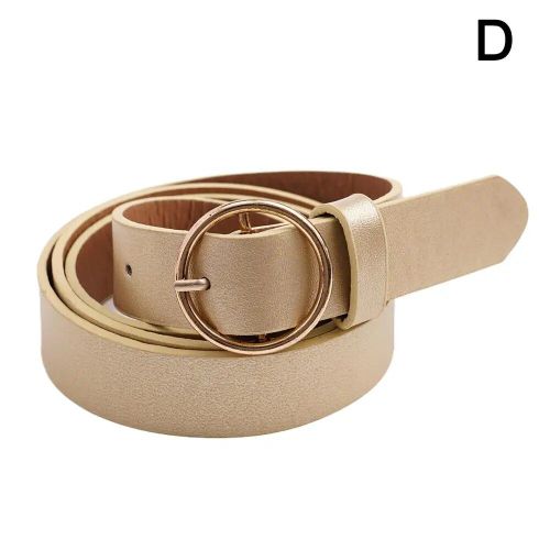 Bague Ronde De Style Coréen Pour Femmes Et Filles,Décoration De Bouton En Métal Pu,Ceinture Large,Robe De Loisirs,Jeans,Accessoires Vintage