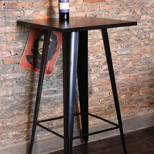 Table À Manger Haute, Ferronnerie De Style Industriel, Cuisine Bar, 60*60*110cm, Noir.