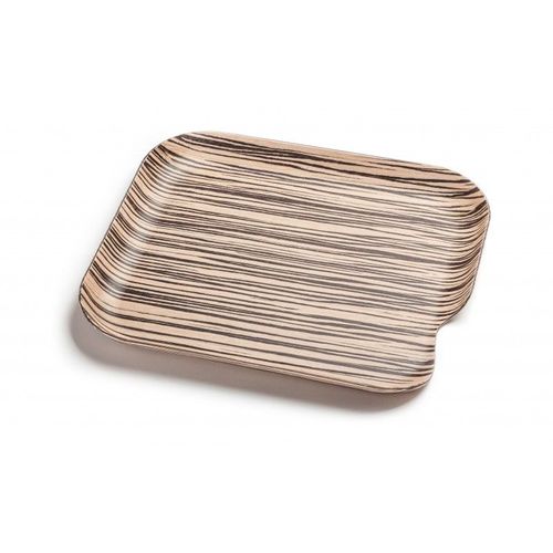 Don Hierro - Plateau En Bois Naturel Delica, 35 X 30 X 3 Cm.-Zebrano