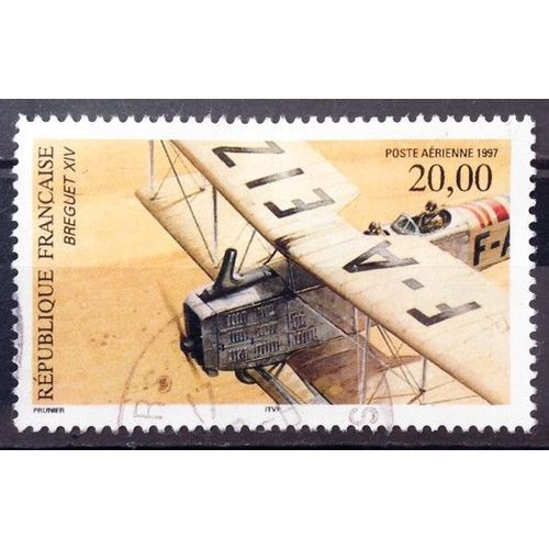 Biplan Bréguet Xiv Multicolore 20,00 (Superbe Aérienne N° 61) Obl - France Année 1997 - Brn83 - N24836