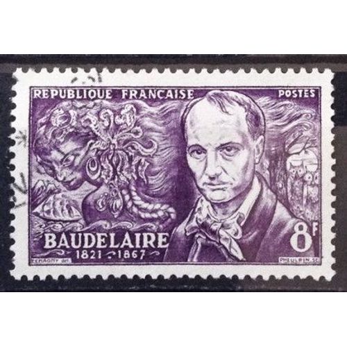 Ecrivains 1951 - Baudelaire 8f Violet (Très Joli N° 908) Obl - France Année 1951 - Brn83 - N24241