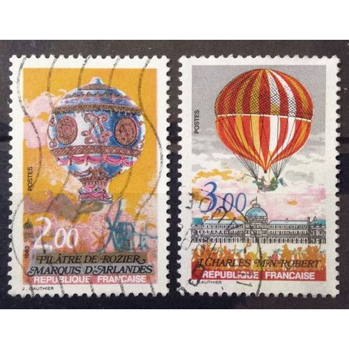 Série Bicentenaire Air Et Espace - Montgolfières - Très Jolis N° 2261 2262 Obl - France Année 1983 - Brn83 - N29233